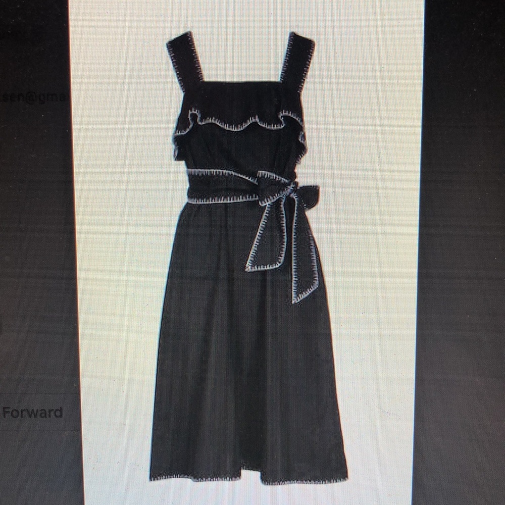 Marysia Nardo dress in black with stitch trim